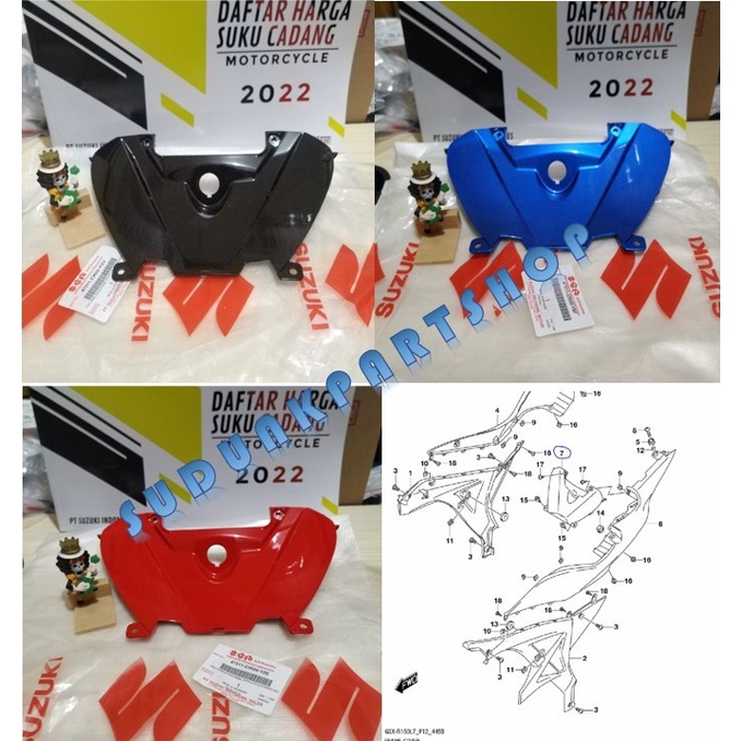 ฝาครอบกลางการเชื่อมต่อตัวถังหลัง gsx r150 gsx r 150 sgp เดิม