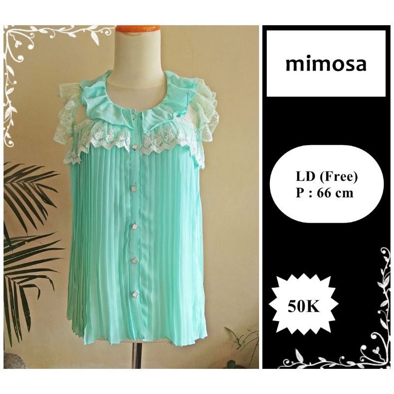 Mimosa เสื้อท็อปส์ สไตล์เกาหลี