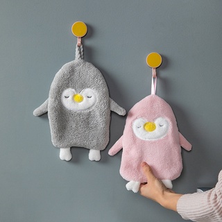 ผ้าเช็ดมือ รูปการ์ตูนเพนกวิน แบบแขวน สำหรับห้องน้ำ ห้องครัว SA1133