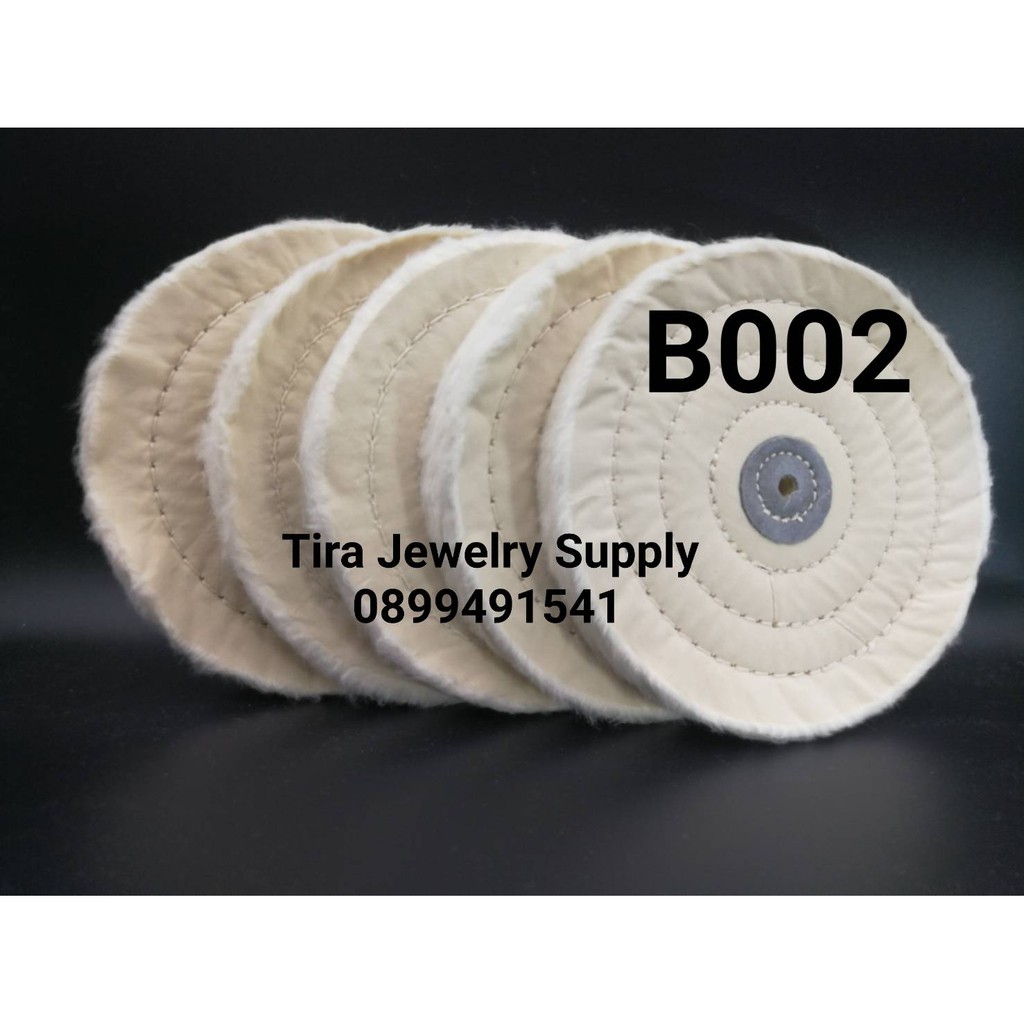 ลูกผ้าขัดเงา 5ลูก ล้อขัดเงา ล้อขัดเงาโลหะ ผ้านอก ขอบปุยนิ่ม ขนาด 6 นิ้ว คุณภาพดี รหัสB002SET5 (Buffi