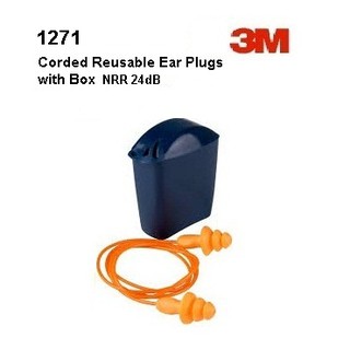 3M # 1271  ปลั๊กอุดหูพร้อมกล่อง NRR 24dB