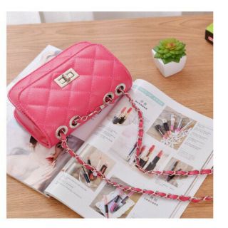 ส่งฟรี กระเป๋าสะพาย PU  สายโซ่