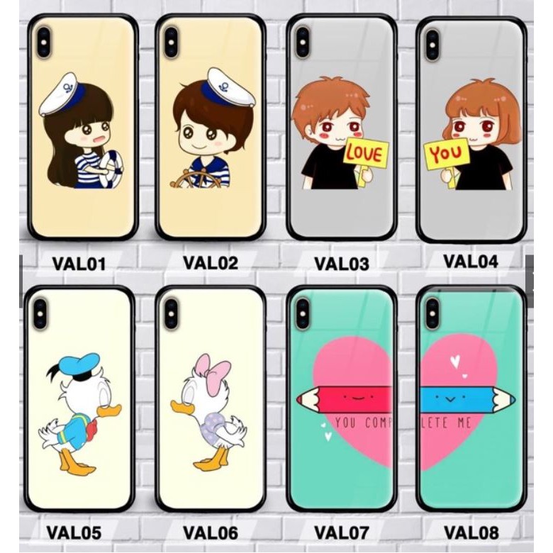 XIAOMI MI 8, MI 8 SE, MI 9 PREMIUM CASE CASING GLASS COUPLE MOTIF