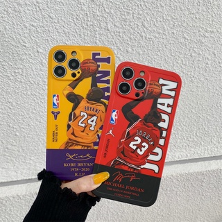 เคสซิลิโคน สำหรับ ไอโฟน iPhone 14 Pro Max 14 Plus iPhone 13 Pro Max iPhone 12 Pro Max iPhone 11 Pro Max iPhone X XR XS Max Fashion Cartoon โกเบ KOBE &amp; จอร์แดน JORDAN Silicone Case