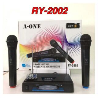 A-ONE ไมโครโฟนไร้สาย ไมค์ลอยคู่ WIRELESS MICROPHONE รุ่น RY-2002