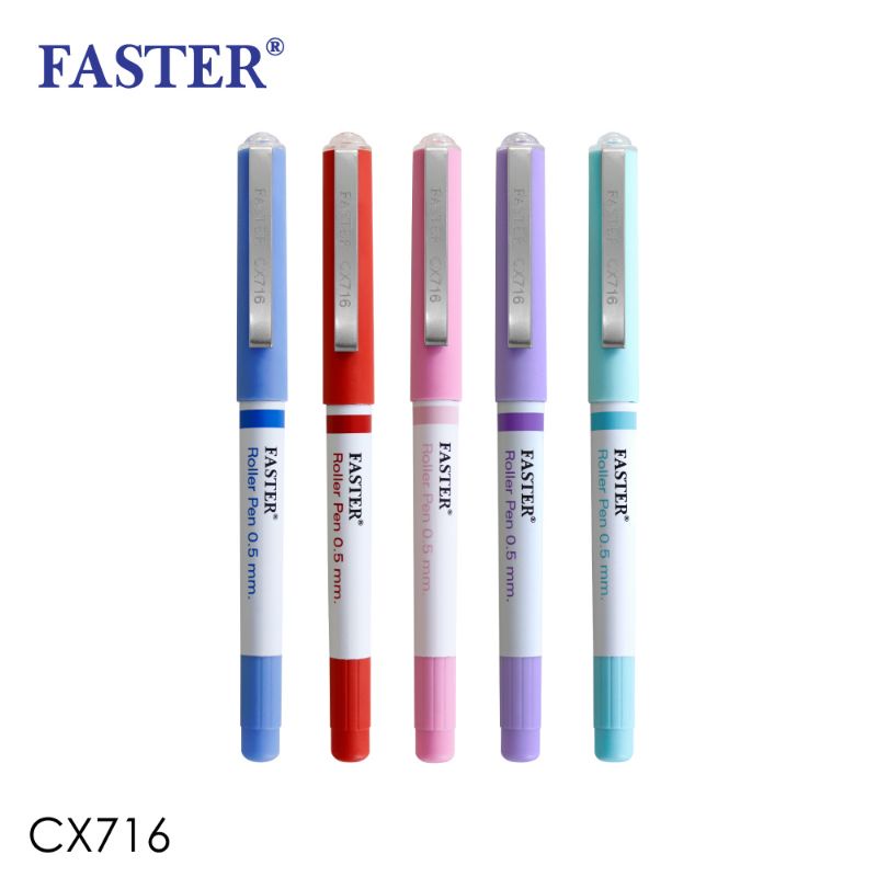 ปากกาเจล​ Roller Pen Faster ลายเส้น​ 0.5mm.​ CX716