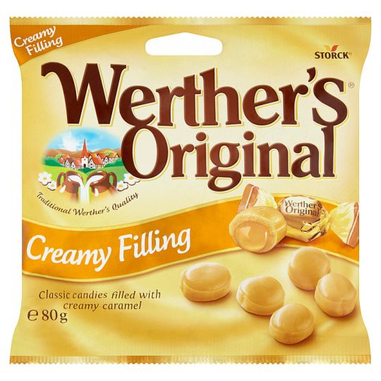 🔥HOT🔥 เวอร์เธอร์ ออริจินอล ลูกอมสอดไส้ครีมคาราเมล 80กรัม Weather Original Candy with Caramel Cream 8