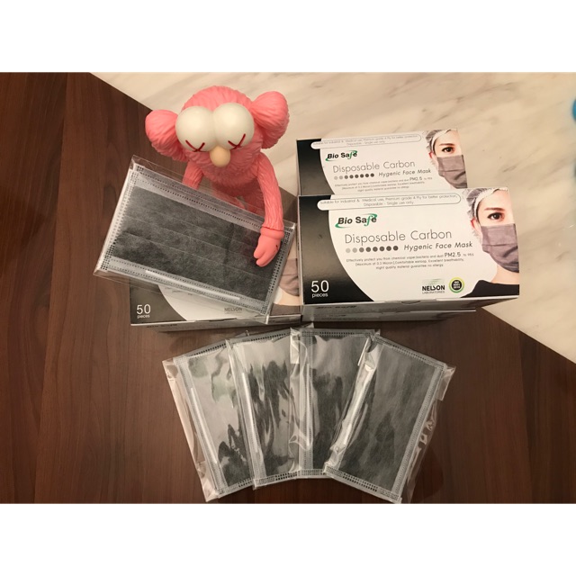 พร้อมส่ง Bio safe หน้ากากอนามัย คาร์บอน 4 ชั้น พร้อมส่ง แพคละ 2 ชิ้น  30