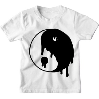 เสื้อยืด พิมพ์ลาย Dripping Yin Yang Harmony Zen สําหรับเด็กS-5XL