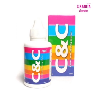 น้ำยาแช่ น้ำยาล้างคอนแทคเลนส์ C&amp;C contact lens cleaning solution 60ml