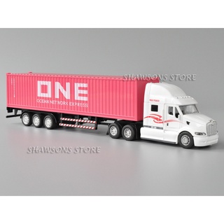 โมเดลรถของเล่น สเกล 1:50 Diecast Peterbilt Tractor With ONE Container Truck