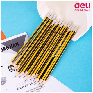 ดินสอไม้ HB Deli 38030 Graphite Pencil  สำหรับโรงเรียน แพค 12แท่ง (คละสี) ดินสอ เครื่องเขียน อุปกรณ์การเรียน ดินสอHB