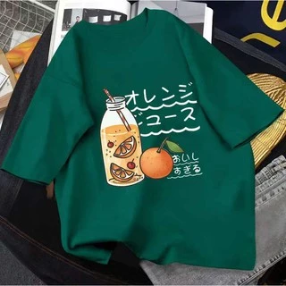 GAKKI เสื้อยืดหญิงแขนสั้นแบบหลวม ใส่สบาย ผู้หญิงเสื้อยืด เสื้อยืดแขนสั้น Oversize Cotton 4100#