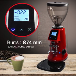 เครื่องบดกาแฟ ดิจิตอลทัชกรีน 350W. เฟืองบด Ø74 mm.