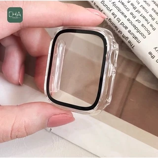 เคส watch + ฟิลม์กระจกในตัว case สําหรับ watch11 10 9 8 Se 7 6 5 4 Se เคสกระจก ขนาด41/40/44/45/46มมเคสสําหรับแอปเปิ้ลวอช