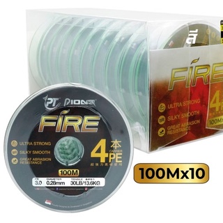 สาย PE ถัก4 Pioneer Fire ขนาด 50lb PE5.0