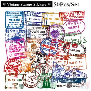 ❉ Retro Vintage Stamps Series 01 Transparent สติ๊กเกอร์ ❉ 50Pcs/Set DIY Fashion Waterproof Decals Doodle สติ๊กเกอร์