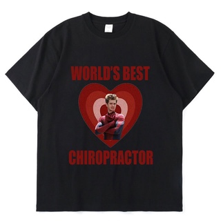 เสื้อยืดผ้าฝ้ายใหม่ เสื้อยืดลําลอง ผ้าฝ้ายแท้ แขนสั้น พิมพ์ลาย Worlds Best Chiropractor สีดํา สไตล์วินเทจ แนวสตรีท สําหร