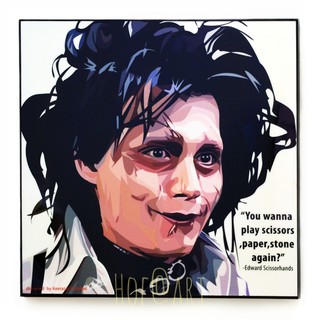 Edward Scissorhands เอ็ดเวิร์ด มือกรรไกร รูปภาพ​ติด​ผนัง ​pop​ art กรอบรูป แต่งบ้าน ของขวัญ รูปภาพ โปสเตอร์