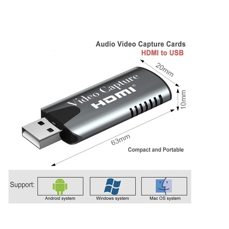 4K HDMI Video Capture Card USB3.0 1080P Grabber Dongle HDMIการ์ดสำหรับOBSจับจับการ์ดที่ถ่ายทอดสด