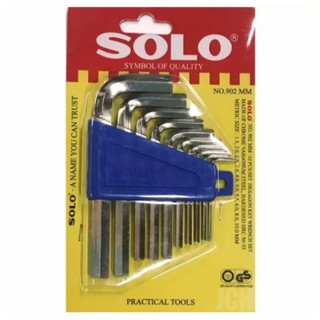 Solo โซโล ประแจ หกเหลี่ยม 10 ชิ้นต่อชุด ร่น 902MM (สีเงิน)