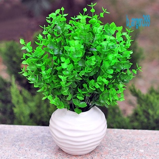 【AG】1 Pc 7-Branches Green Artificial Fake Plastic Eucalyptus Leaves Plant Home Decor