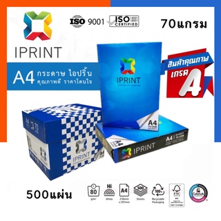 [ถูกสุดๆ]กระดาษถ่ายเอกสาร A4 IPRINT 70g สีฟ้า แพค 500 แผ่น มาตรฐาน ISO ไม่ติดเครื่อง พร้อมส่ง US.Station