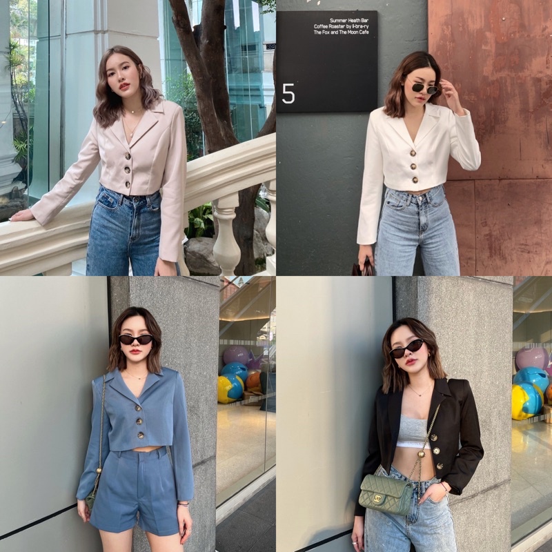 MALIMAYS - Mini blazer crop พร้อมส่ง