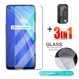 （3in1）Realme 7i 7 6 6i Pro / Realme C17 C15 C12 C11  ฟิล์มกระจกนิรภัย + ฟิล์มกันรอย +ฟิล์มป้องกันเลนส์ สำหรับ