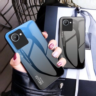 เคสโทรศัพท์มือถือกระจกนิรภัย แบบแข็ง ไล่โทนสี หรูหรา สําหรับ Realme C30 C 30 RMX3581 C35 Narzo 50i 50A Prime 50APrime