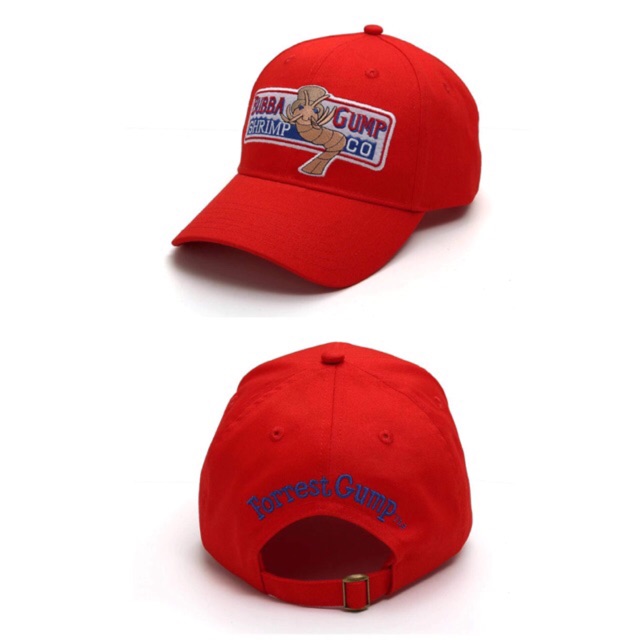 สินค้าตามรูป100% หมวก Bubba Gump ปัก Forrest Gump (Baseball Hat red)