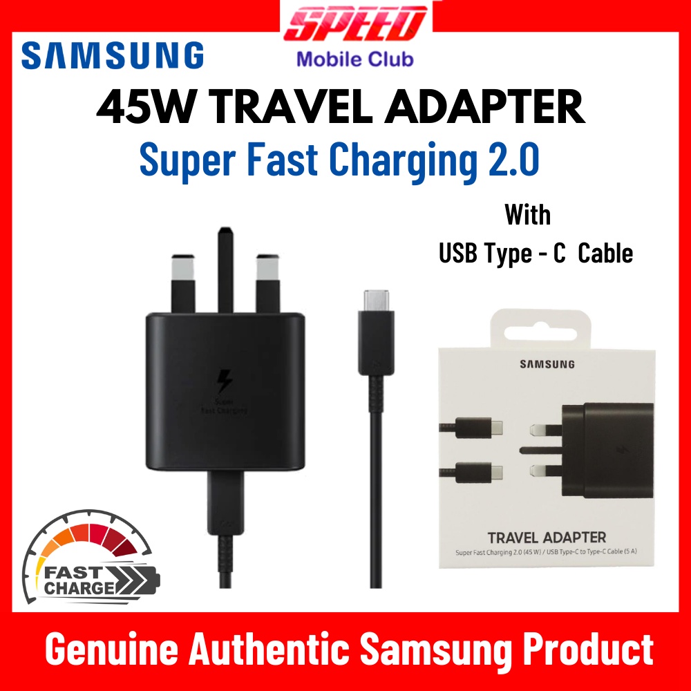 Samsung Super Fast Charging 2.0 (45W) Travel Adapter (EP-TA845) พร้อมสาย USB Type C สินค้าแท้