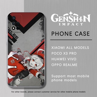[Customizable] ใหม่ เคสโทรศัพท์มือถือ ซิลิโคนเหลว ขอบตรง ชุบไฟฟ้า สีเงิน #โมเดลอื่น ๆ #Redmi #Xiaomi #Genshin Impact #เกม