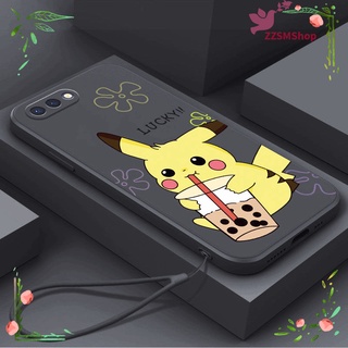 เคส OPPO Reno 2 2F 3 4 5 เคสโทรศัพท์ ซิลิโคน TPU นิ่ม เรียบง่าย น่ารัก ปิกาจู ขอบตรง เคสป้องกัน