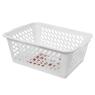 ตะแกรงใส่ของเหลี่ยมสูงใหญ่ PIONEER L สีขาว Kitchen Storage Baskets&amp;Organization