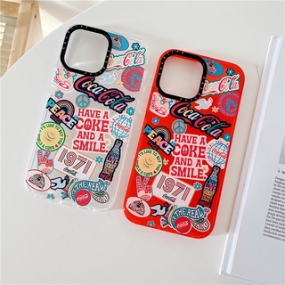 High Quality CaseTify เคสโทรศัพท์มือถือ ซิลิโคน TPU กันกระแทก ลาย STICKERS COKE UNITY สองสี สําหรับ iPhone 14 Pro Max 14 Plus 11 12 13 Pro Max X XS XR