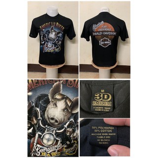 เสื้อยืดผู้ชาย เสื้อฮาเลย์ (harley davidson)  ป้าย 3D EMBLEM ผ้าบาง50/50 เสื้อผ้า เสื้อวินเทจ