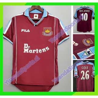 เสื้อกีฬาแขนสั้น ลายทีมเยือน 1999/2001 West Ham United 99/01 ไซซ์ S-XXL สไตล์เรโทร