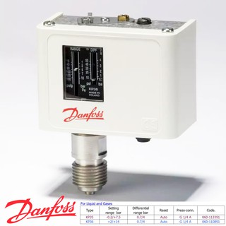 KP35 KP36 Pressure switch เพรสเชอร์สวิทช์  ยี่ห้อ Danfoss แดนฟอส ชนิดคอนแทรค NO,NC รุ่น KP35 Range – 0.2ถึง + 7.5bar ,รุ