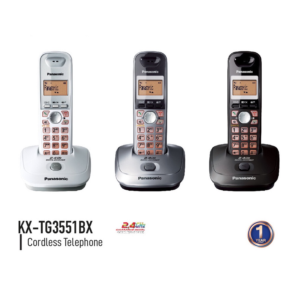 โทรศัพท์ไร้สาย PANASONIC KX-TG3551BX (ของแท้) รับประกันศูนย์ PANASONIC 1 ปี KX-TG3551
