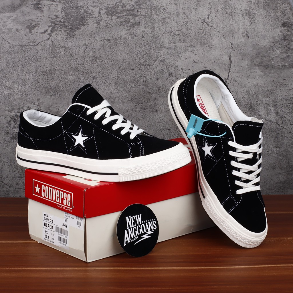 Converse One Star Japan Market J Vtg รองเท าผ าใบล าลองหน งน มส ด าส ขาว Shopee Thailand