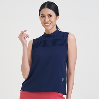 Guy Laroche Reversible sleeveless top เสื้อคอตั้ง แขนกุด สีชมพู-กรม (IR14PI)