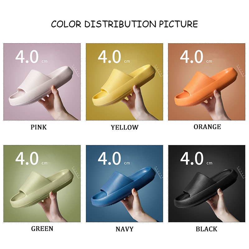 QiaoYiLuo รองเท้าแตะแบบสวม พื้นหนา นุ่มนิ่ม กันลื่น ไซซ์ 36-45 มี 6 สีให้เลือก #7