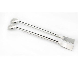 20cm Length Double End Useful Lab Sampling Spoon Spatula Tool Stainless Steel