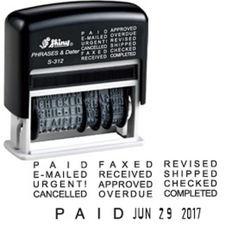 Shiny S-312 Phrase &amp; Date Stamp