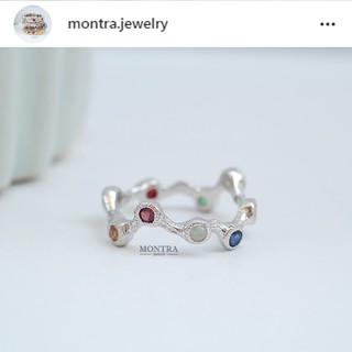 แหวนนพเก้า แหวนพลอยเสริมดวง แหวนเงินแท้ 925 ฝังพลอยแท้ by Montra Jewelry