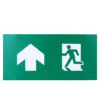 EMERGENCY EXIT SIGN DELIGHT BLA1 PERSON THROUGH DOORWAY IN LEFT DIRECTION UP ARROW แผ่นป้ายทางออกฉุกเฉิน DELIGHT BLA1 ป้