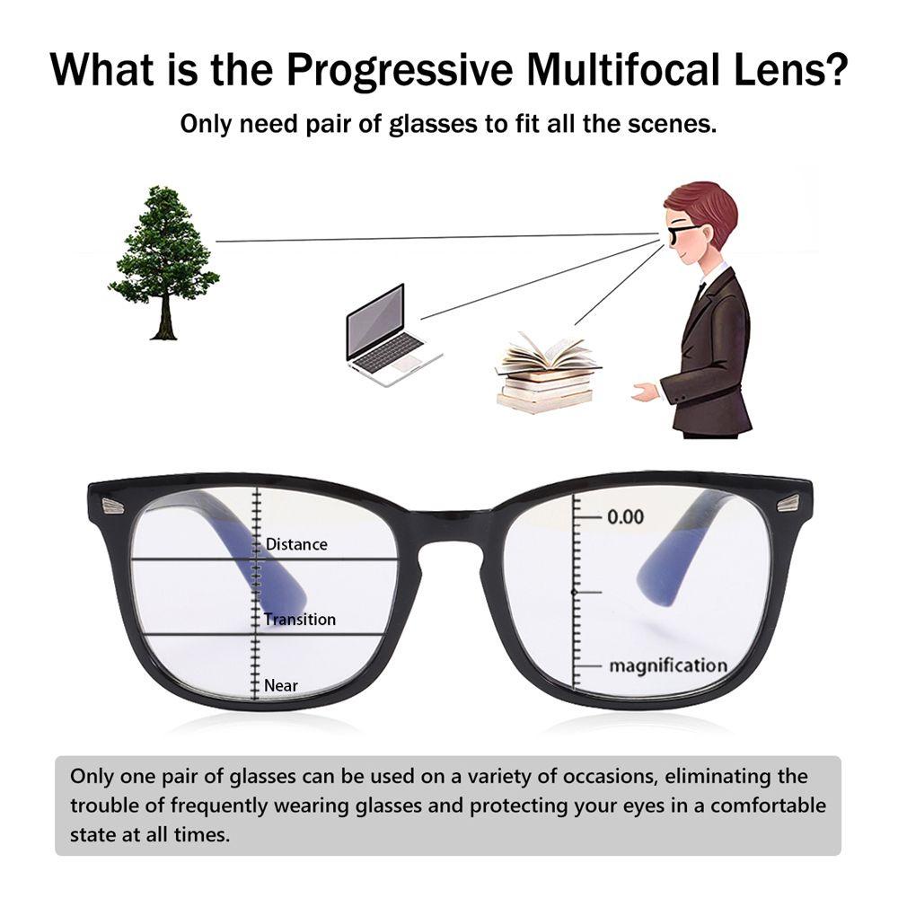 แว่นสายตายาวแบบมัลติโฟกัสดีไซน์วินเทจ สปริงบานพับ ป้องกันแสงสีฟ้า - รูปที่ 5