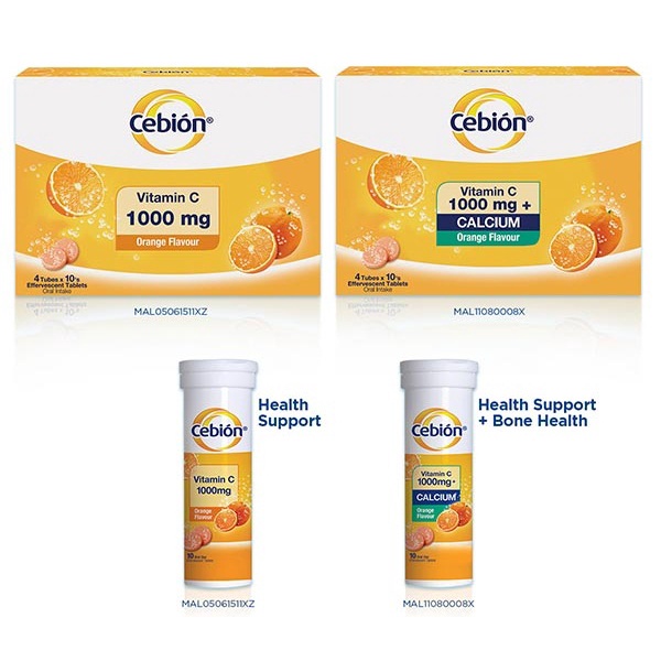 Cebion Effervescent Vitamin C 1000 mg. 10 Tabs. วิตามินซี เม็ดฟู่