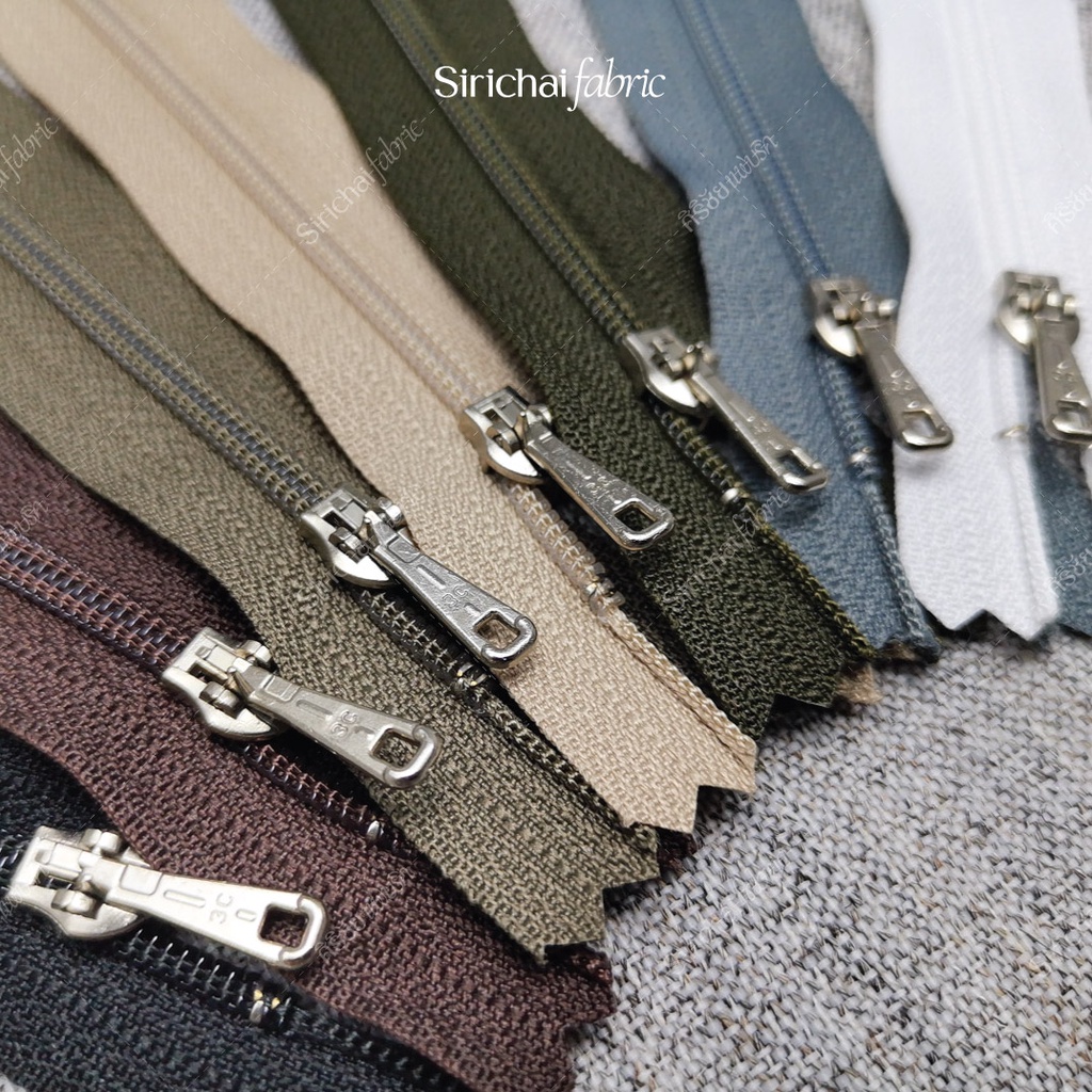 ซิปหัวเหล็ก ซิปหัวเหล็กฟันไนล่อน ยี่ห้อ YKK (CFC-39) 5 - 8 นิ้ว (ราคา/โหล)